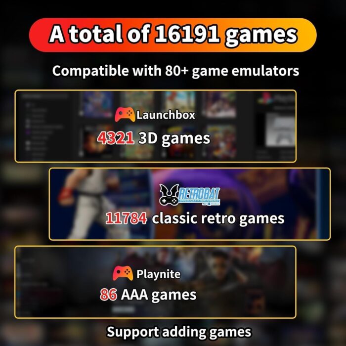 Generic Playzone Retro-Modern Game Console with 16191 Built-in Games, 80+ Emulators, 1TB SSD, 1080p HDMI Output - Image 3