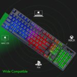 Keyboard and Mouse Gaming LED Wired Combo with 3600DPI 2 Side Button USB Mouse Rainbow Backlit Mechanical Feeling Button Compatible with PC Raspberry Pi Mac Xbox one ps4 (Black,local) - Image 4