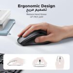 UGREEN Wireless Mouse Ergonomic, 2.4GHz Cordless Computer Mouse with 3-Level DPI (800/1200/1600), USB Silent Mice 6 Buttons for PC, Laptop, MacBook Pro/Air, Chromebook, Notebook, Full Size Black - Image 2