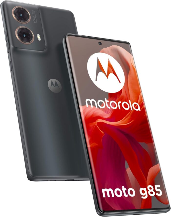 Motorola G85 5G Smartphone | 8GB RAM + 256GB Storage | 6.67″ 120Hz P-OLED Display | 50MP OIS Dual Camera | 5000mAh Battery | Android 14 | Dual SIM + eSIM (Urban Grey)