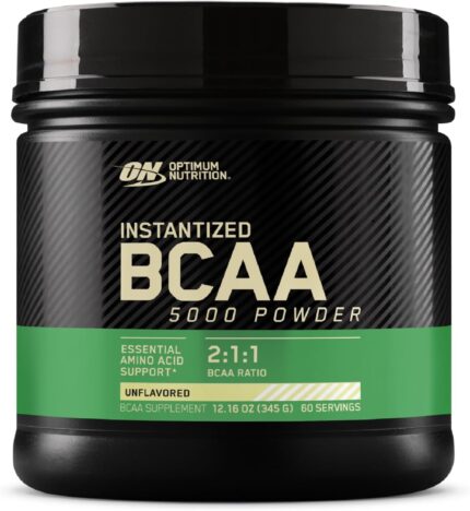 Optimum Nutrition (ON) Instantized BCAA Powder, Unflavored, Keto Friendly Branched Chain Essential Amino Acids Powder, 345 Grams, 60 Servings