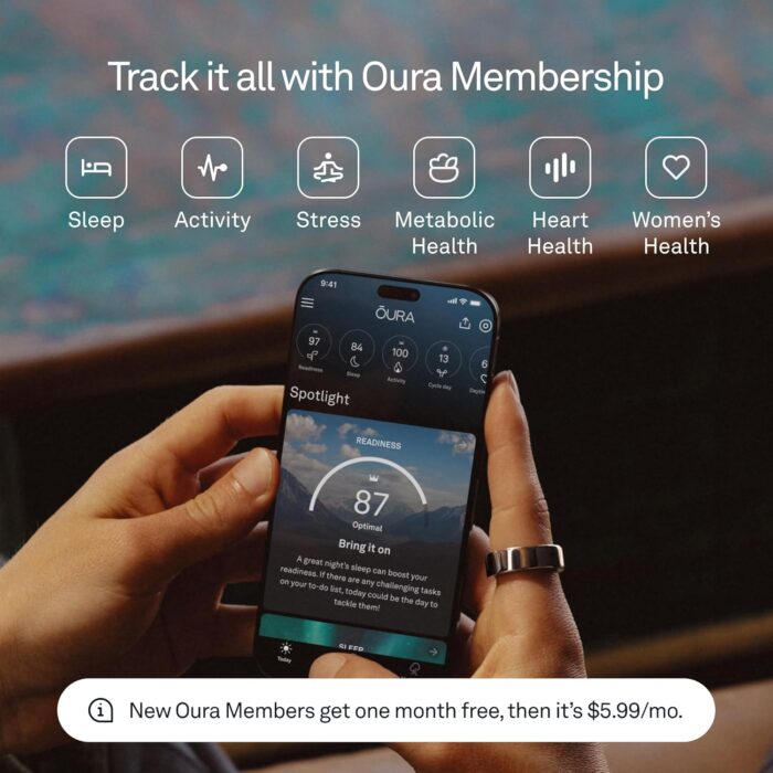 Oura Ring 4 | Smart Ring | Size First with Oura Ring 4 Sizing Kit | Sleep Tracking Wearable - Heart Rate - Fitness Tracker - Up to 8 Days Battery Life - Image 4