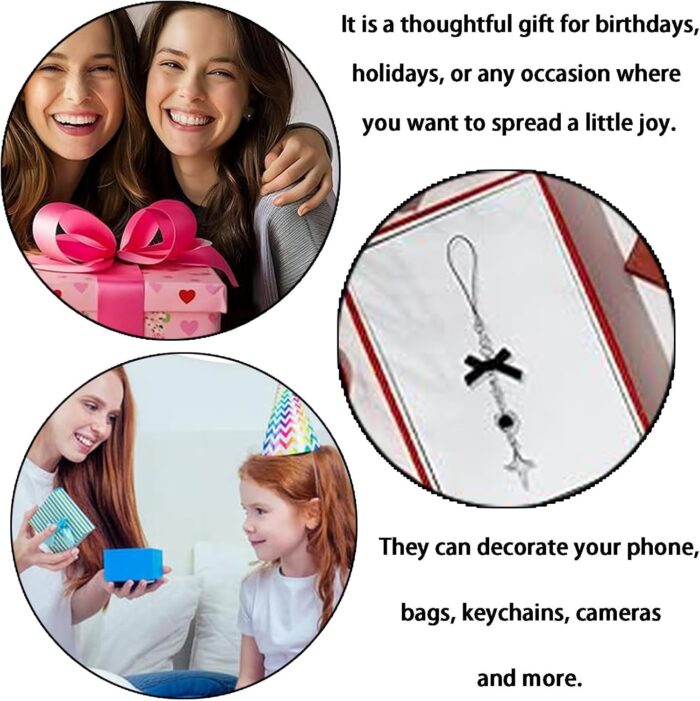 Duomama Cute Phone Charms Set - Strawberry, Butterfly, Star, Pink Aesthetic Accessories for Phone, Bag, Keychain,Camera - Decorate in Style - Image 6