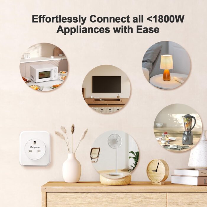 Smart Plug, Smart Outlet Plug Socket Compatible with Alexa and Google Home, WiFi Plug Socket With Remote Control & Voice Control, With Electricity Statistics Timer Function, No Hub Required (4 Pack) - Image 3