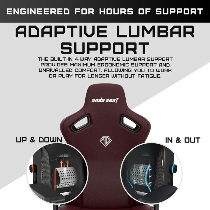 Anda Seat Andaseat Kaiser 3 Large Premium Ergonomic Gaming/Office Chair with Magnetic Memory Foam Neck Pillow Support PVC leather Maroon AD12YDC L 01 A - Image 7