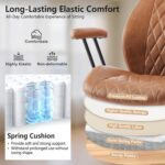 YFO Home Office Desk Chair Office Rubber Chair Casters Ergonomic Computer Chair with Lumbar Support Adjustable Height Rolling Swivel Chair Executive Task Armrests Chair， Brown Leather - Image 5