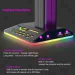 BIGTHREE RGB Headphone Stand, Gaming Headset Holder with 2 USB Charger, Cool Gaming Accessories Headset Stand, LED Headset Holder for PC Gamer Headphone Accessories - Image 2