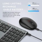 iClever Bluetooth Keyboard and Mouse Set DK03, Rechargeable Dual-Mode (Bluetooth + 2.4G) Wireless Keyboard and Mouse Set, Ultra-Slim Multi-Device Keyboard for Mac, iPad, Apple, Android, Win,Grey Black - Image 6