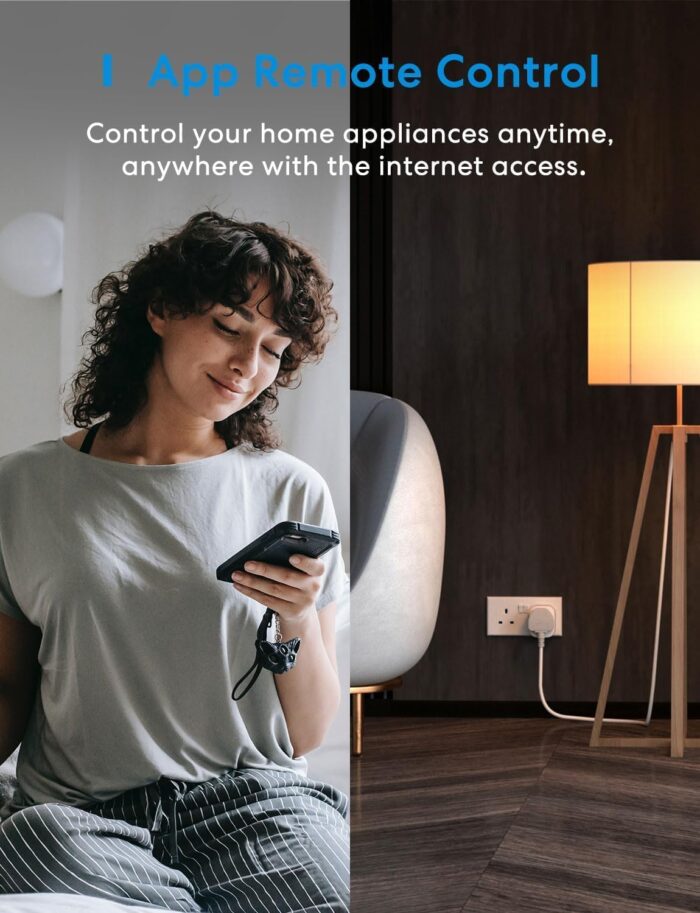Meross Matter Smart Plug Mini with Energy Monitoring, Works with Apple HomeKit, Alexa, Google Home, SmartThings, WiFi Plug with Voice Remote Control, 13A, 1 Pack - Image 7