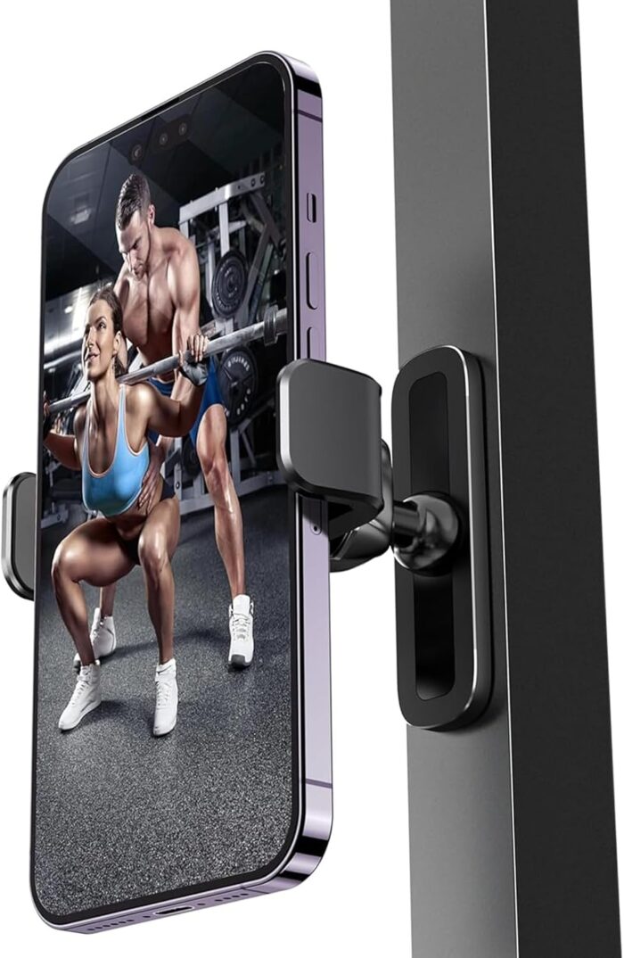APPS2Car Magnetic Mount for GYM, 360 Adjustable Magnetic Phone golf Mount, Magnetic Phone Holder Compatible with 4.7-6.5″ Smartphones, Alloy Base and Joint, Black Cradle