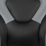 Flash Furniture X10 High-Back LeatherSoft Racing Style Gaming Chair with Flip-Up Arms, Ergonomic Padded Swivel Computer Chair, Gray/Black - Image 11