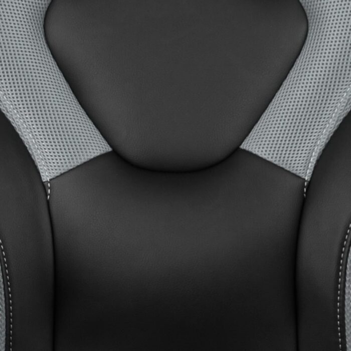 Flash Furniture X10 High-Back LeatherSoft Racing Style Gaming Chair with Flip-Up Arms, Ergonomic Padded Swivel Computer Chair, Gray/Black - Image 11
