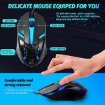 SKY-TOUCH G21 Computer Gaming Keyboard and Mouse Combo :Keyboard with Flexible Polychromatic LED Lights Mechanical Feel Wired USB Working Keyboard Mouse Set for Windows Computer(Black) - Image 5
