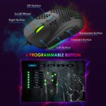 FELICON Gaming Keyboard and Mouse Combo,88 Keys Compact Rainbow Backlit Mechanical Feel Keyboard,RGB Backlit 6400 DPI Lightweight Gaming Mouse with Honeycomb Shell for Windows PC Gamers (Black) - Image 7