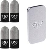 Gaming Finger Sleeves 0.3mm Glass Silver Fiber Seamless Thumb Fingertip Cover Anti-Sweat For PUBG/COD/LOL/ROS Gaming Finger Sleeves Finger Cots For Mobile Games Sensitive Mobile 2 Pairs (4 Pieces)