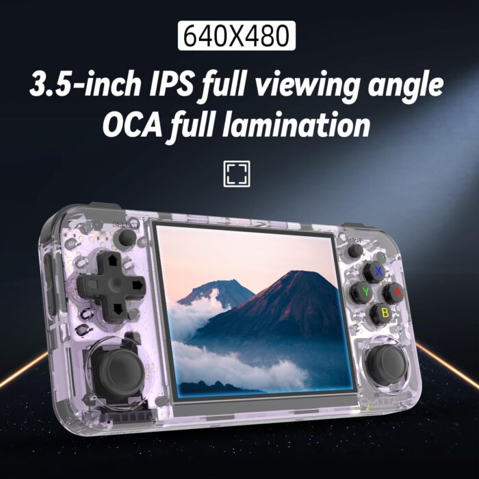 RG35XX H Retro Handheld Game Console, 3.5" IPS Screen Portable video Game Console ,3300 mAh Built in 64G Card & 5528 Games, Linux System Support WiFi Bluetooth (Purple(64G)) - Image 2