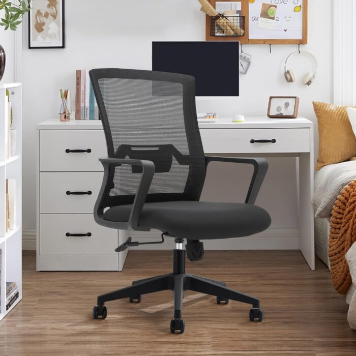 VOFFOV Office Chair for Home Desk Chair with Lumbar Support, 360° Swivel, Silent Rolling Wheels, Breathable Mesh Fabric, and Easy Assembly – Computer Chair Ideal for Home, Office - Image 2