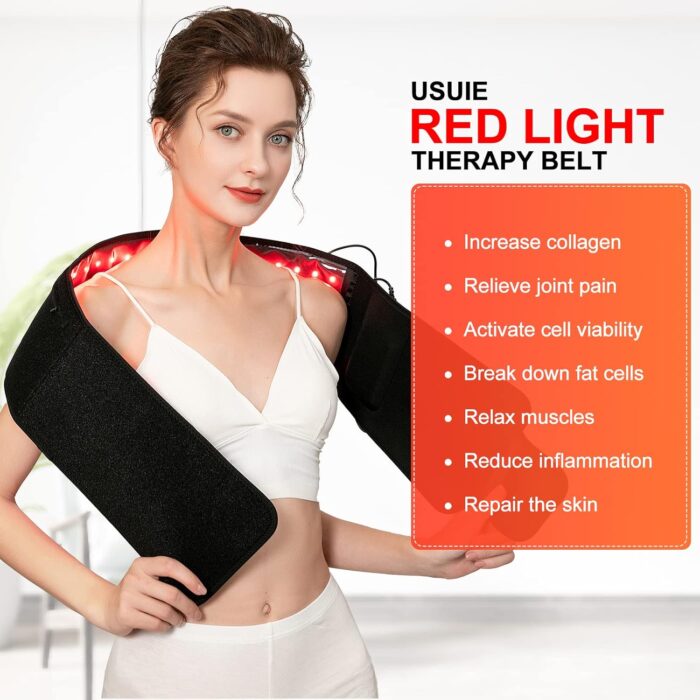 USUIE Red Light Therapy Belt, Infrared Light Therapy Wrap Red Light Therapy Device for Body with Timer for Back Shoulder Waist Muscle Pain Relief for Women Men - Image 5