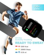 TOOBUR Smart Watch for Women Men, Alexa Built-in, Answer/Make Calls, 1.83" Fitness Tracker Watch with Heart Rate Monitor, Sleep Tracker, Pedometer, IP68 Waterproof Smartwatch Compatible Android iOS - Image 4