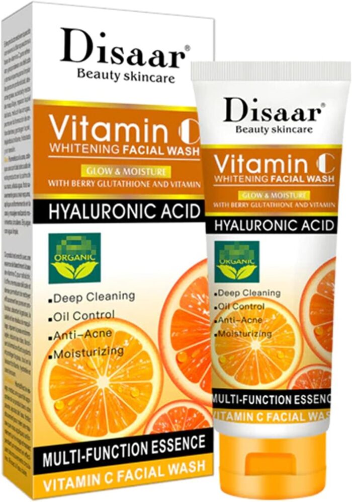 DISAAR Beauty Skincare Vitamin C Facial Wash Foam Hyaluronic Acid Berry Glutathione Moisturizing Cleaning Anti-Acne Oil Control Essence 100ml