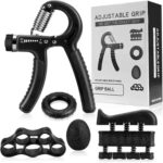 Set of 5 pieces Kit, Hand Grip Strengthener, Hand Extension Exerciser, Finger Exerciser, Workout Ring for Muscle Fitness Equipment 5-60kg Hand Grip Strengthener