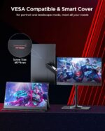 UPERFECT Portable Gaming Monitor, Portable Monitor 400 Nits HDR FreeSync Laptop Monitor w/VESA & Smart Case Matte IPS Eye Care External Second Screen for Switch, Xbox, PS5 (2K 120HZ) - Image 5