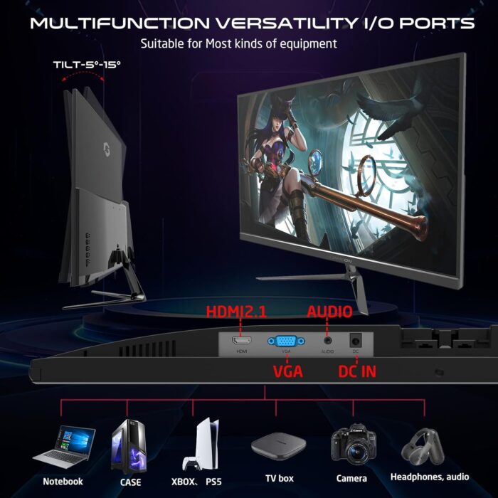 GAMEON GOES22FHD120IPS 22-Inch Full HD Monitor, 120Hz, 0.5ms, IPS Panel, HDMI 2.1, FreeSync, NVIDIA G-Sync Compatible, PS5 Supported,1920x1080 Resolution Ultra-Slim Design, Black - Image 5