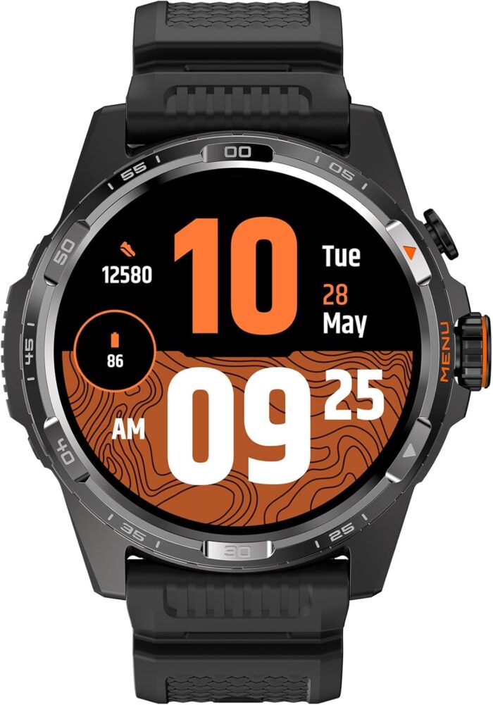 TicWatch Atlas Smartwatch for Men Android Wear OS Smart Watch Outdoor 90 Hrs Battery 110+ Workout Modes Heat Map Fall Detection Health Fitness Tracker 5ATM GPS Compass Android Compatible Only