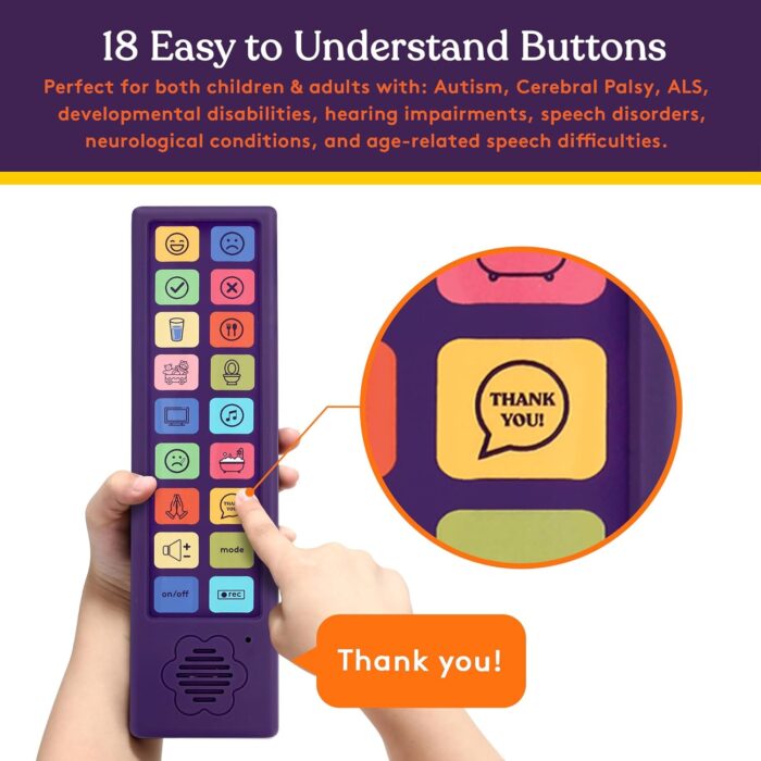 Special Supplies AAC Communication Device for Speech Therapy, Talker Buddy Communication Device for Non Verbal Kids & Adults, Autism Talking Aids for Home or School, Travel Bag, Recording Option - Image 6