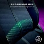 Razer Enki X Essential Gaming Chair: All-Day Comfort, Built-In Lumbar Arch, Optimized Cushion Density, Dual-Textured, Eco-Friendly Synthetic Leather, Memory Foam Head Cushion - Black & Green - Image 3