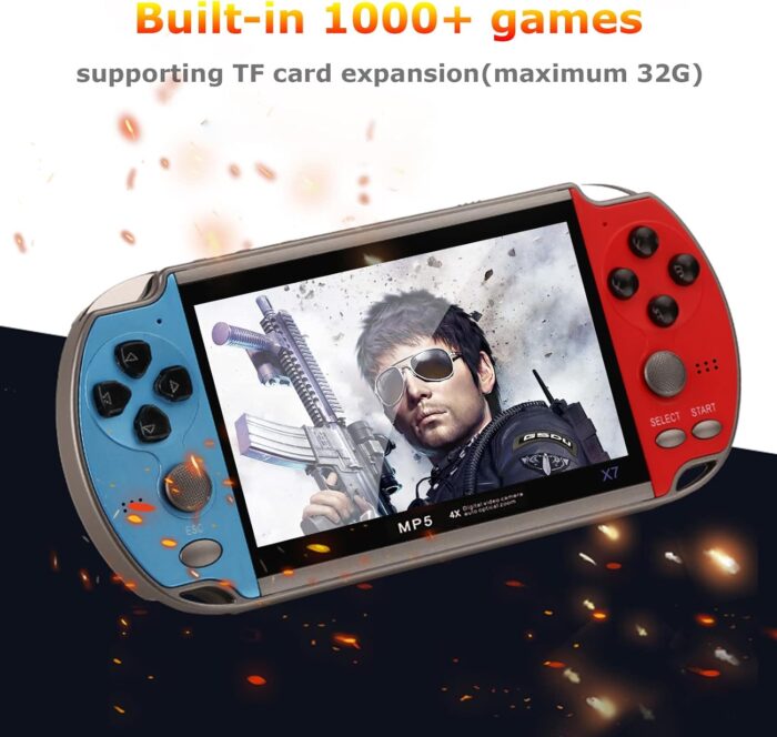 Morelian X7 4.3 Inch Video Game Console Handheld Game Players Double Rocker 8GB Memory Built in 1000 Games MP5 Game Controller TV Output - Image 5