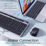 Wireless Keyboard and Mouse Combo, 2.4G Ergonomic Computer Keyboard and Mouse Set, Full Size Cordless USB Keyboard and Mouse Phone Holder for Mac, Laptop and Computer (No Bluetooth Connection)(Black) - Image 2