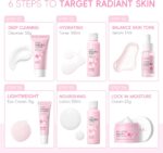 LAIKOU Sakura Skincare Set - 6 PCS Hydrating and Revitalizing Skincare Gift Set for Women, Teens, Moms & Daughters - Deep Cleansing, Anti-Aging, Nourishing, Even Skin Tone Treatment - Image 4