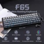 EPOMAKER x Aula F65 65% Wireless Mechanical Keyboard, Hot Swappable Gasket Custom Gaming Keyboard with Five-Layer Padding, RGB Backlit, Bluetooth/2.4GHz/USB-C (Black, Graywood V3 Switch) - Image 2