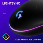 Logitech G203 2nd Gen Wired Gaming Mouse, 8,000 DPI, Rainbow Optical Effect LIGHTSYNC RGB, 6 Programmable Buttons, On-Board Memory, Screen Mapping, PC/Mac Computer and Laptop Compatible - Black - Image 4