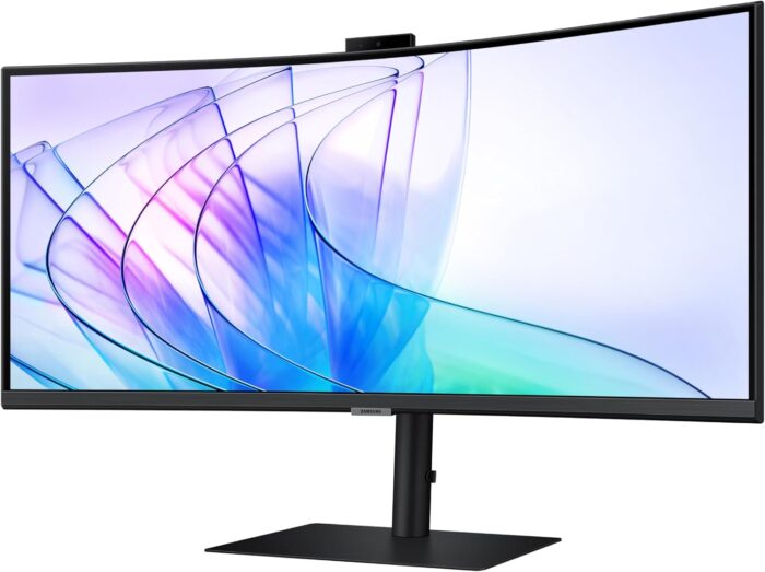 SAMSUNG 34” ViewFinity S65VC Series Ultrawide QHD Curved Monitor, Built-in FHD Camera, HDR10, 100Hz, 350 nit, USB- C, Adjustable Stand, Intelligent Eye Care, LS34C650VANXGO, Black - Image 12