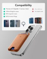 ESR for MagSafe Wallet, 5-Card Holder, Magnetic Wallet for iPhone, RFID Blocking, with 3,200 g Magnetic Strength, Vegan Leather, Slim for iPhone 16/15/14/13/12 Series, Not for 13/12 Mini, Brown - Image 9