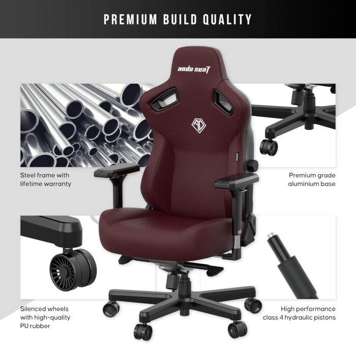 Anda Seat Andaseat Kaiser 3 Large Premium Ergonomic Gaming/Office Chair with Magnetic Memory Foam Neck Pillow Support PVC leather Maroon AD12YDC L 01 A - Image 8
