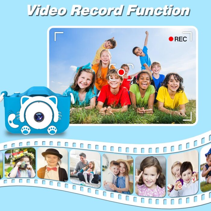 Goopow Kids Camera Toys for 3-8 Year Old Boys,Children Digital Video Camcorder Camera with Cartoon Soft Silicone Cover, Best Chritmas Birthday Festival Gift for Kids - 32G SD Card Included - Image 6