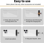 TACOMEGE Phone Tether Tab for iPhone, Cell Phone Lanyard Patch, Phone Strap Replacement Part for All Full Phone Cases (Black) - Image 4