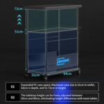 Anovara Computer Cart Height Adjustable Computer Tower PC Stand Table with RGB Lighting CPU Holder Table with Carbon Fiber Desktop and Lockable Rolling Wheels - Image 3