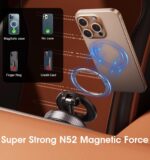 REOKILY Strong Magnetic Car Phone Holder for MagSafe, Ultra Vacuum Suction Cup Phone Mount 360° Cell Phone Holders for Your Car Accessories for iPhone 16 15 14 13 12 Android - Image 8