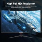 24 Inch Curved Gaming Monitor, 180Hz/144Hz FHD 1080P, 120% sRGB, 1ms, AMD FreeSync, Low Motion Blur, VESA Wall Mount, HDMI 1.4 & DP 1.2 – Black - Image 7