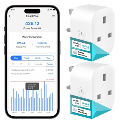 Meross Smart Plug with Energy Monitoring, Mini Smart WiFi Plug Work with Alexa, Google Home, SmartThings, Smart Socket Remote Control Timer Plug, No Hub Required, 13A, 2 Packs Meross Smart Plug with Energy Monitoring, Mini Smart WiFi Plug Work with Alexa, Google Home, SmartThings, Smart Socket Remote Control Timer Plug, No Hub Required, 13A, 2 Packs
