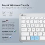 iClever GK08 Wireless Keyboard and Mouse Combo - Full-Size Ergonomic Keyboard with Number Pad, 2.4G USB, Quiet Click, 3-Level DPI, Rechargeable, Slim Design for Windows/Mac, Silver - Image 6