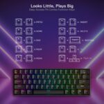 Redragon K530 Pro Draconic 60% Wireless RGB Mechanical Keyboard, Bluetooth/2.4Ghz/Wired 3-Mode 61 Keys Compact Gaming Keyboard w/100% Hot-Swap Socket, Free-Mod Plate Mounted PCB & Tactile Brown Switch - Image 6