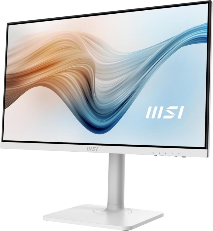 MSI Modern MD2412PW 23.8 Inch FHD Office Monitor - 1920 x 1080 IPS Panel, 100 Hz, Eye-Friendly Screen, HDR Ready, Built-in Speakers, 4-Way Adjustable Stand - HDMI 1.4b, USB Type-C, White - Image 4