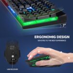 CHONCHOW USB Wireless Gaming Keyboard and Mouse Combo LED Backlit Ergonomic Mechanical Feeling Key 19 Keys Anti-ghost Rechargeable 2500mAh Battery,7D 3600DPI Mice for PC Gamer - Image 5
