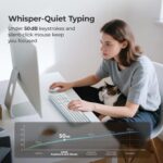 iClever GK08 Wireless Keyboard and Mouse Combo - Full-Size Ergonomic Keyboard with Number Pad, 2.4G USB, Quiet Click, 3-Level DPI, Rechargeable, Slim Design for Windows/Mac, Silver - Image 4