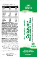 Sunshine Nutrition Calcium + Magnesium + Zinc Effervescent 20 Tablets | No Added Sugar | Orange Flavor | 80 Grams - Image 2
